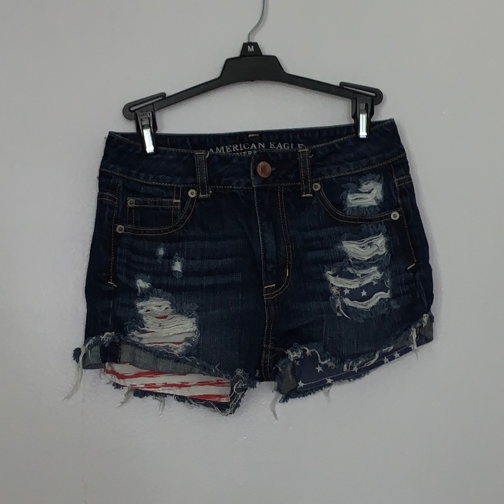 American Eagle American Flag high waisted Shorts